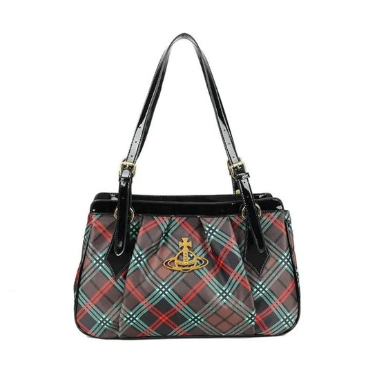 Plaid Classic Saturn Shoulder Bag