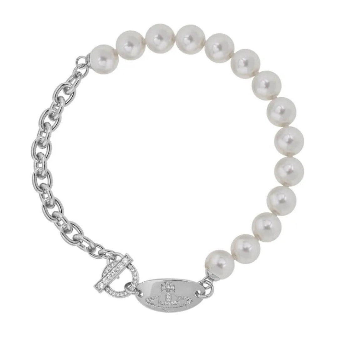 Round Zirconia Pearls Necklace