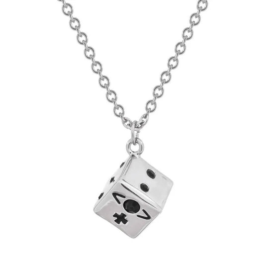 HENDRIX Polished Dice Pendant Long Necklace