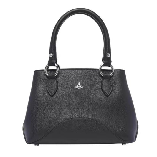 Black Leather Saturn Handbag