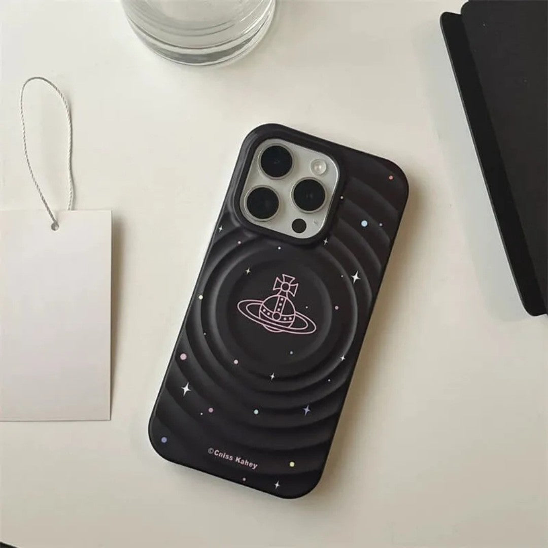 Black 3D Saturn Phone Case