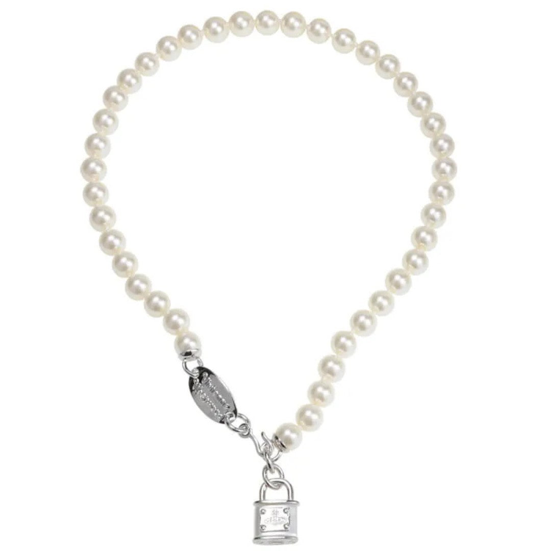 Lock Pearl Necklace