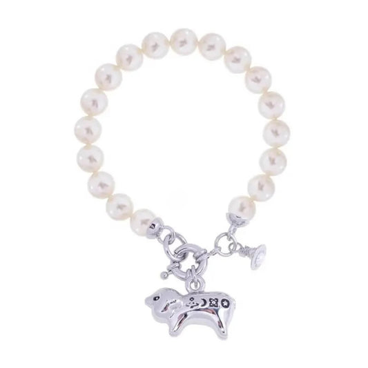 Pearl Bead Charm Bracelet