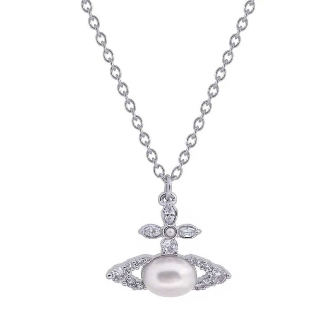 ADA Oval Pearl Diamond Necklace
