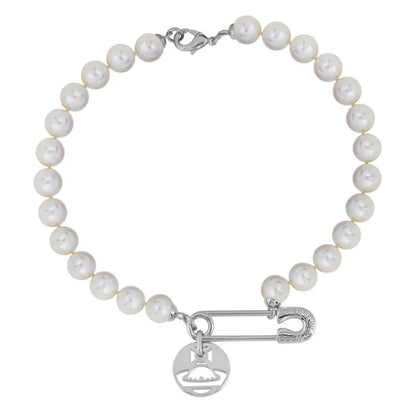 IMOGENE Safety Pin Pearl Necklace