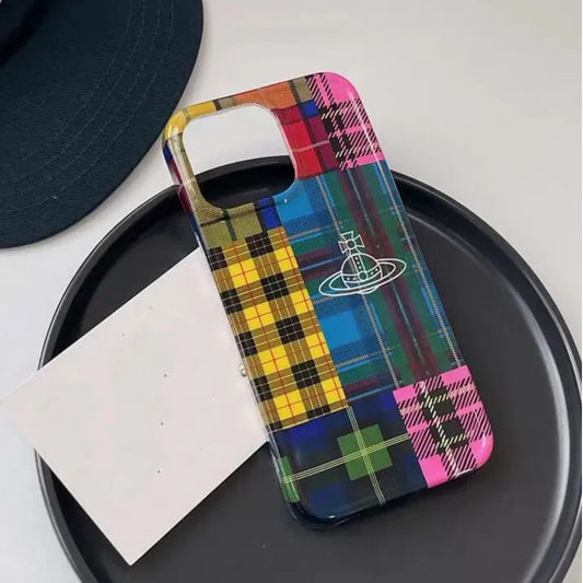 Multicolor Plaid Emblem Phone Case