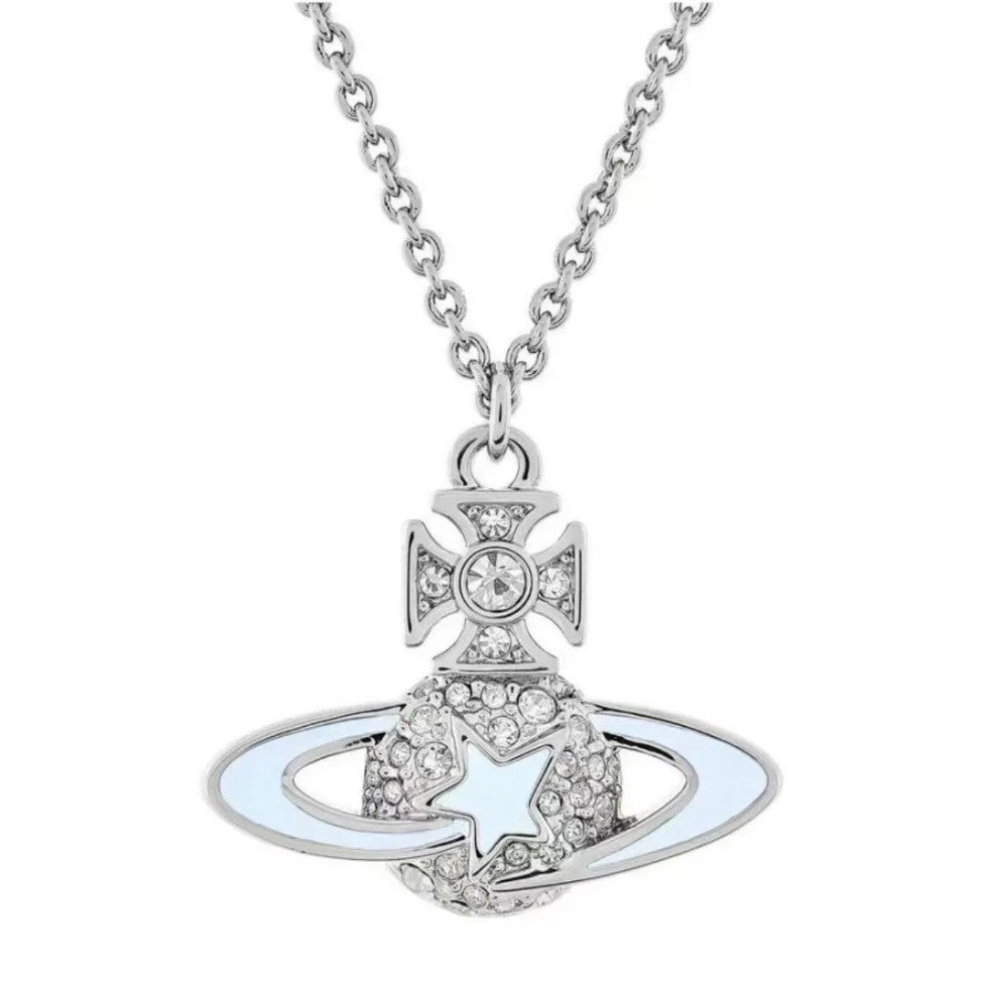 Celestial Star Saturn Pendant Necklace