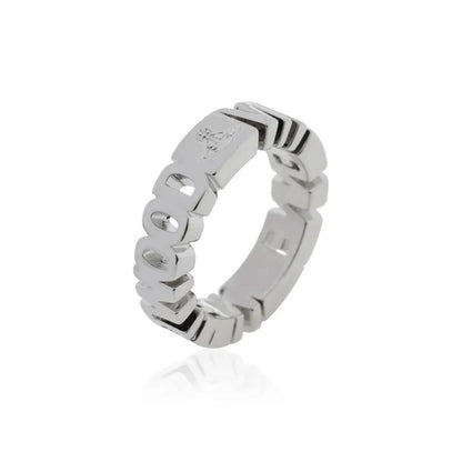 Cutout Letter Band Ring