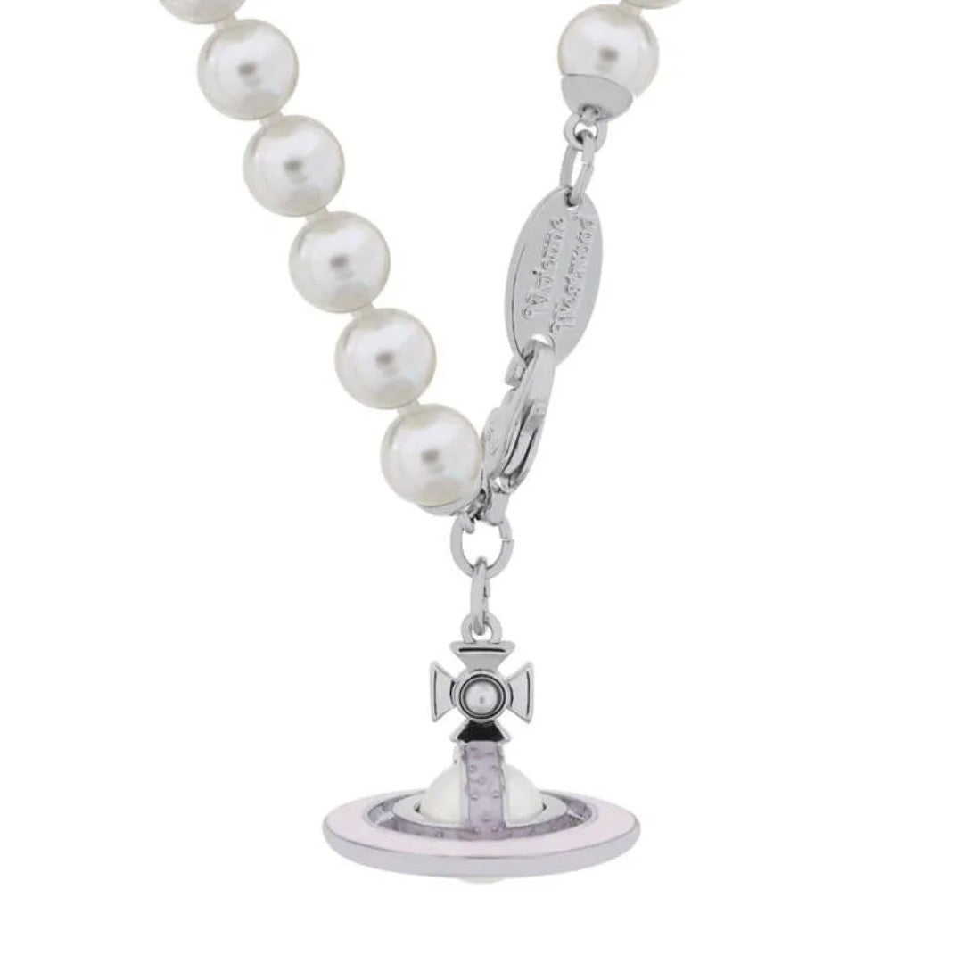 SIMONETTA Lacquered Saturn Pearl Necklace