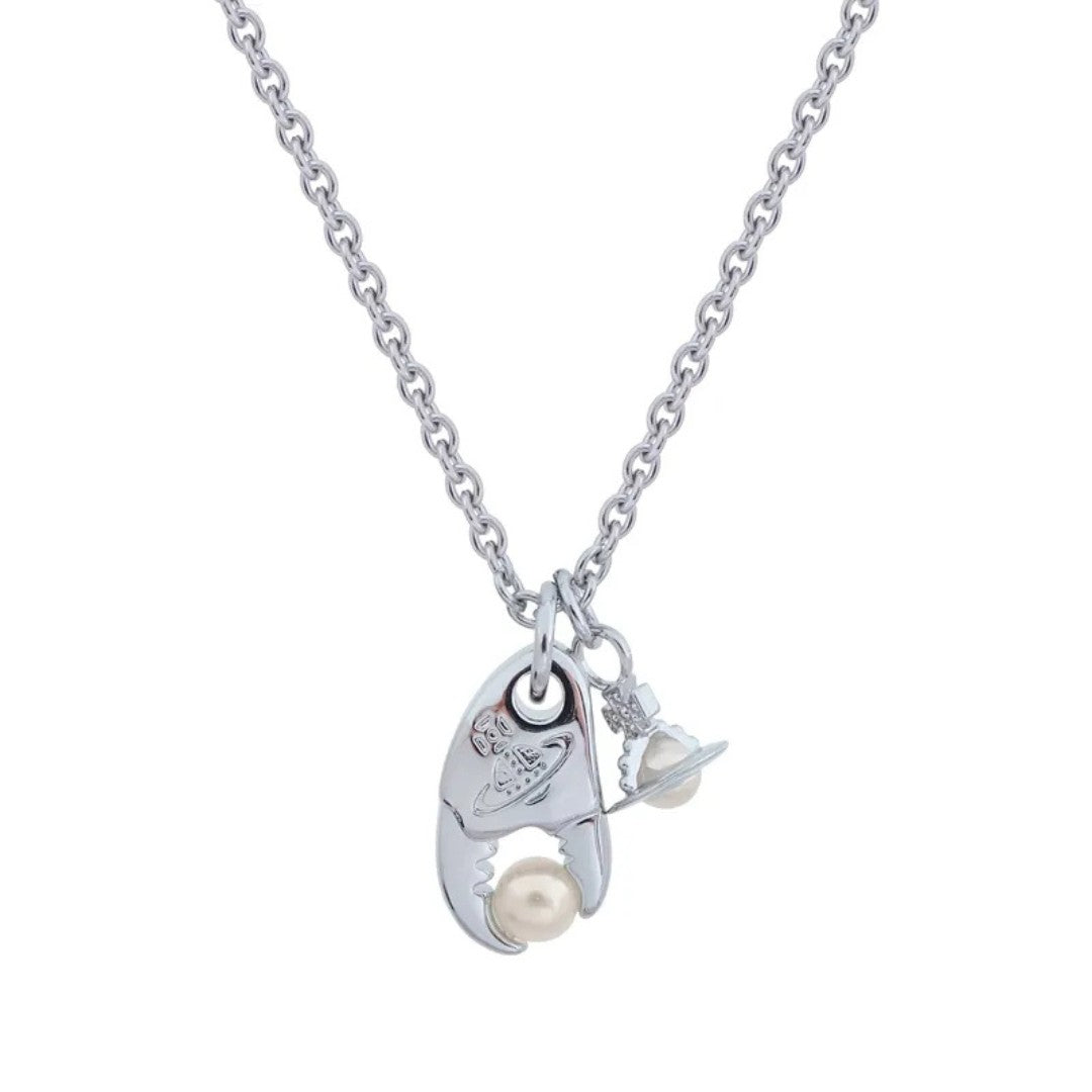 FREDA Crab Pincer Pearl Necklace