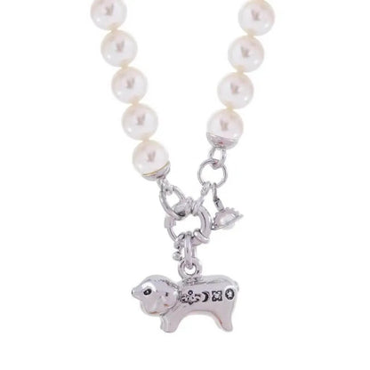 JUANITA Pig Saturn Letters Pearl Necklace