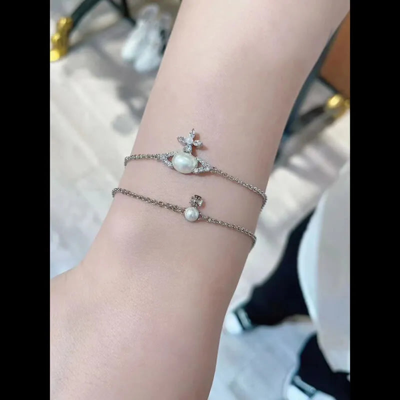 Orb Pearl Accent Chain Bracelet (with box)