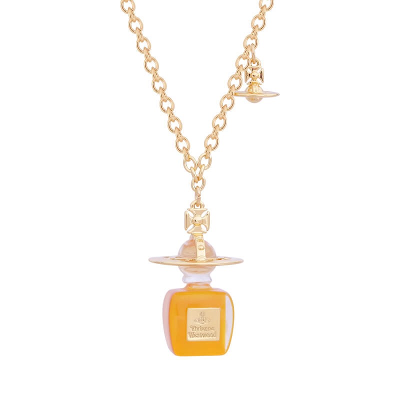 Perfume Bottle Saturn Necklace (with box)