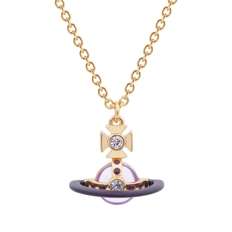 Painted Track Half Face ORB Necklace (with box)