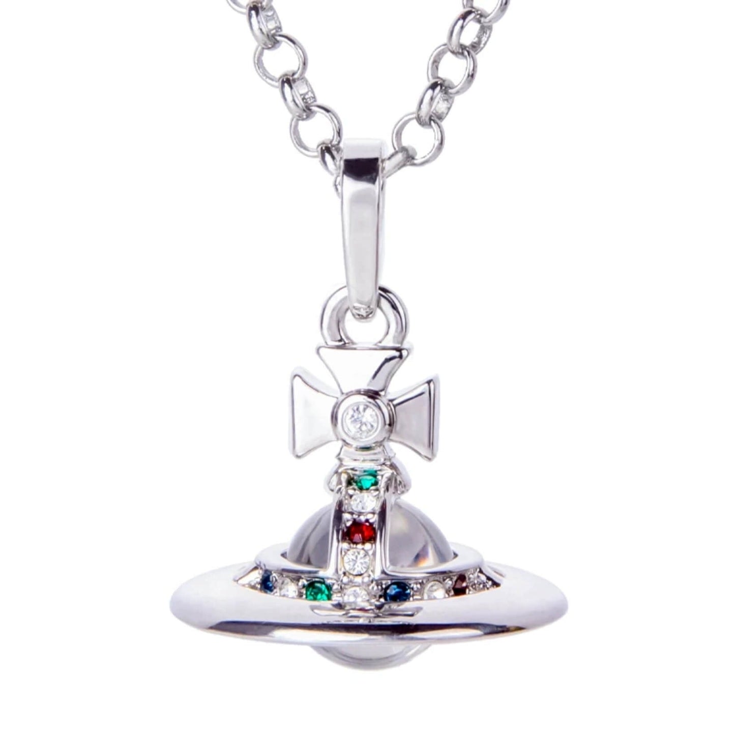 10MM ORB Classic Saturn Pendant Necklace (with box)