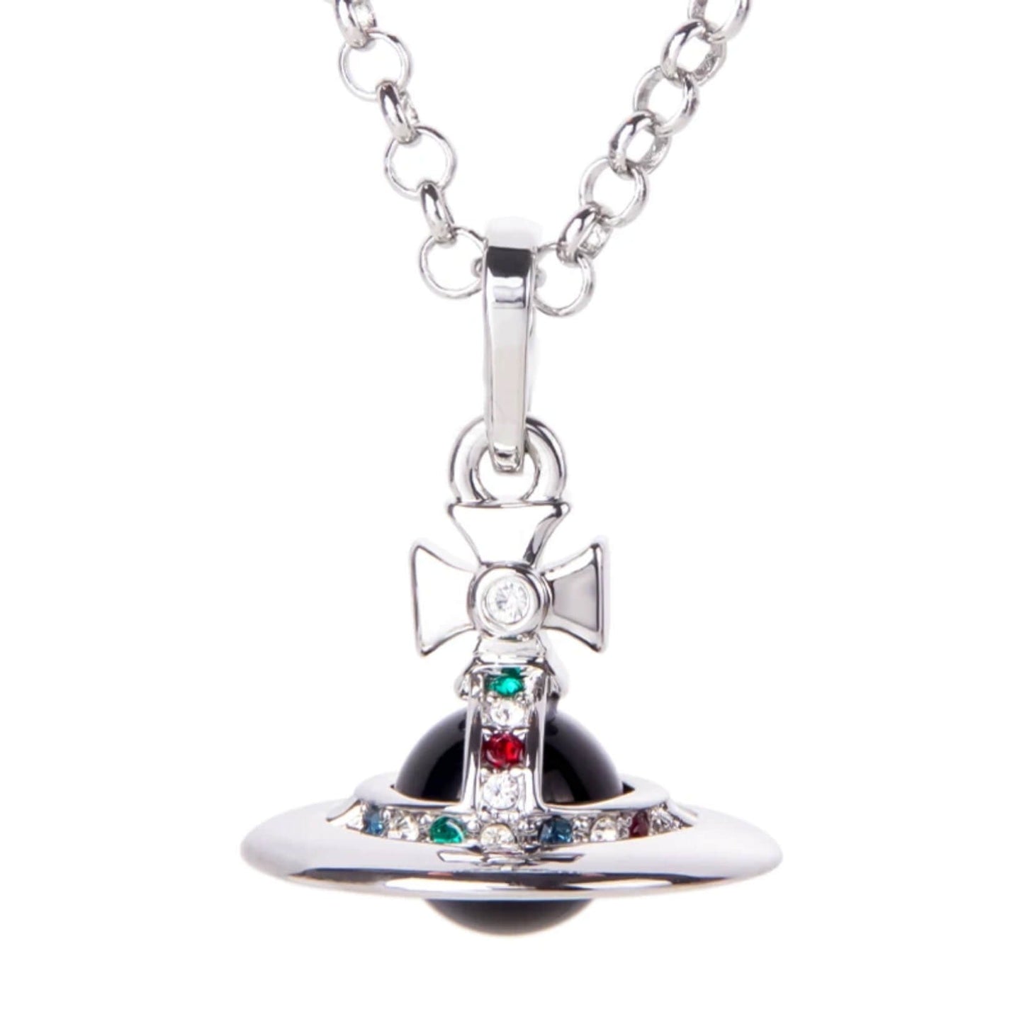 10MM ORB Classic Saturn Pendant Necklace (with box)