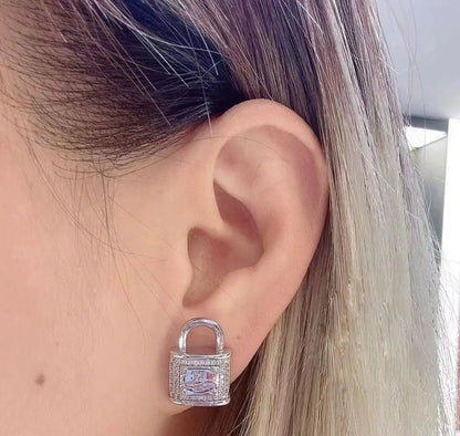 Lock Orb Stud Earrings