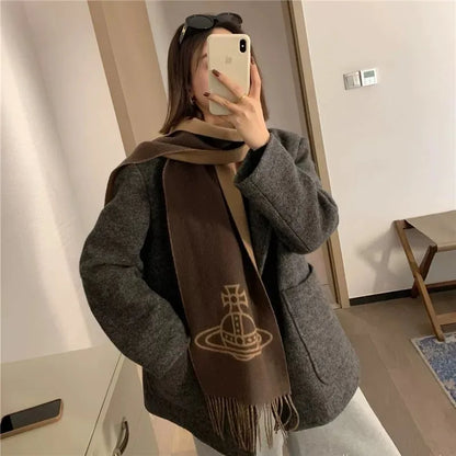 Orb Logo Fringe Scarf