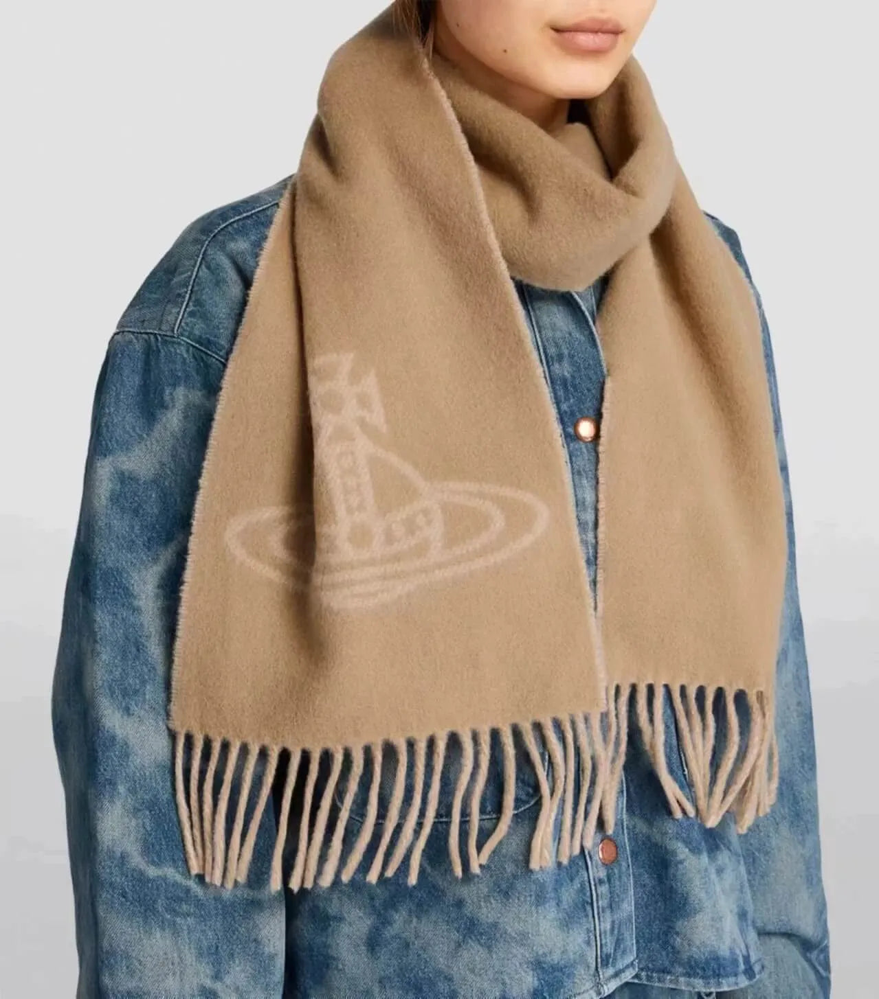Orb Logo Fringe Scarf