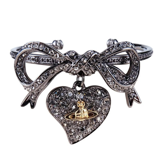 Crystal Bow Heart Cuff