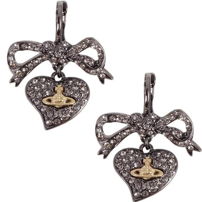 Heart Bow Drop Earrings