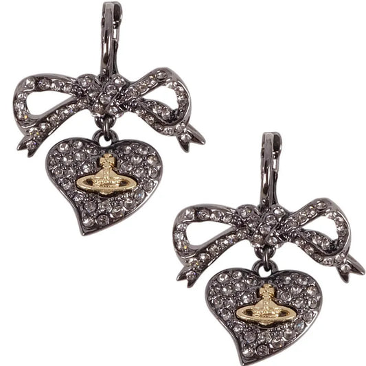 Heart Bow Drop Earrings