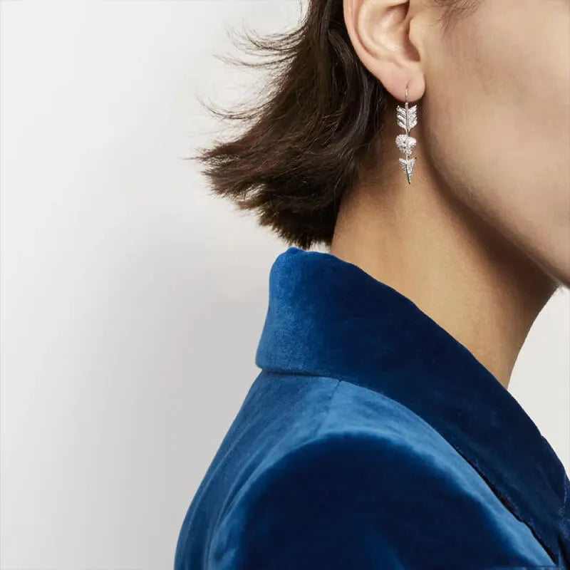 Cupid's Arrow Crystal Drop Earrings