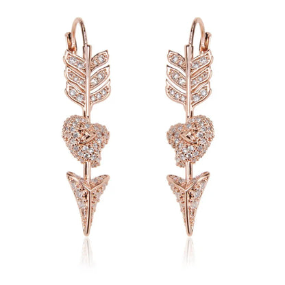 Cupid's Arrow Crystal Drop Earrings