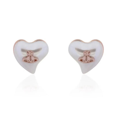 Mini Heart Orb Stud Earrings