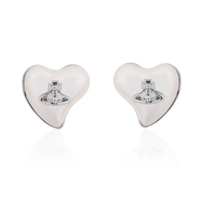 Mini Heart Orb Stud Earrings
