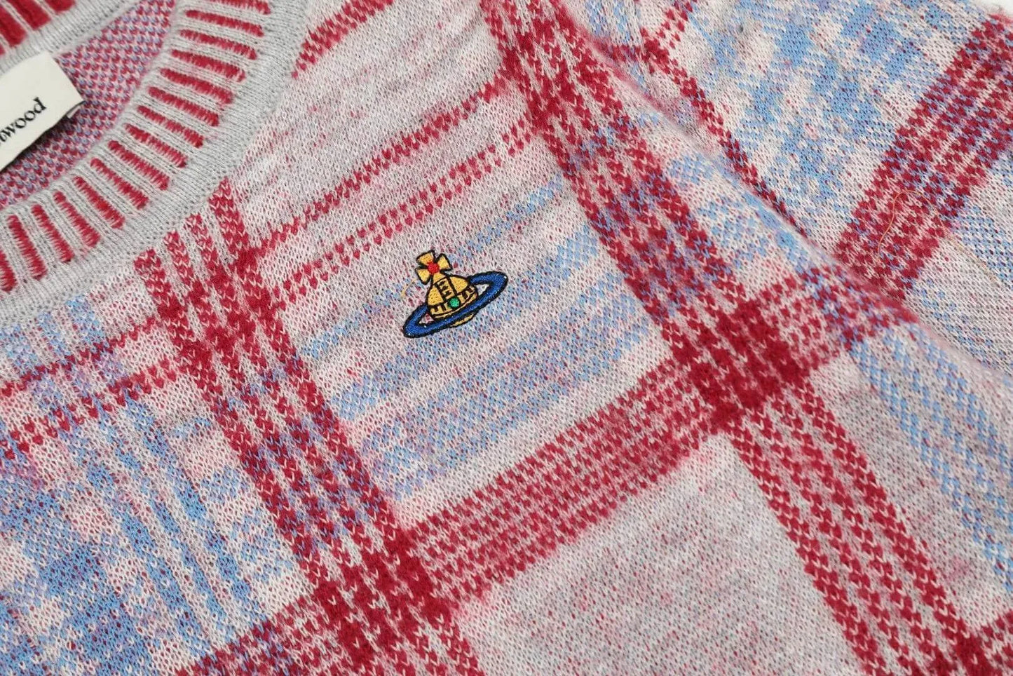 Plaid Knit Cropped Cardigan