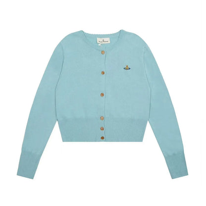 Orb Crest Cropped Cardigan