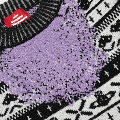 Distressed Pattern Knit Sweater