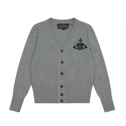 Classic Knit Emblem Cardigan