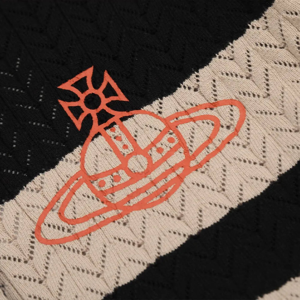 Striped Crewneck Knit Cardigan