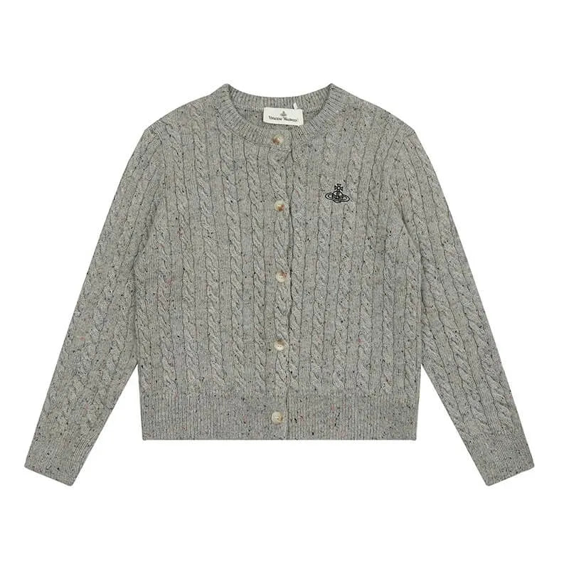 Cable Knit Button-Up Cardigan