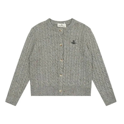 Cable Knit Button-Up Cardigan