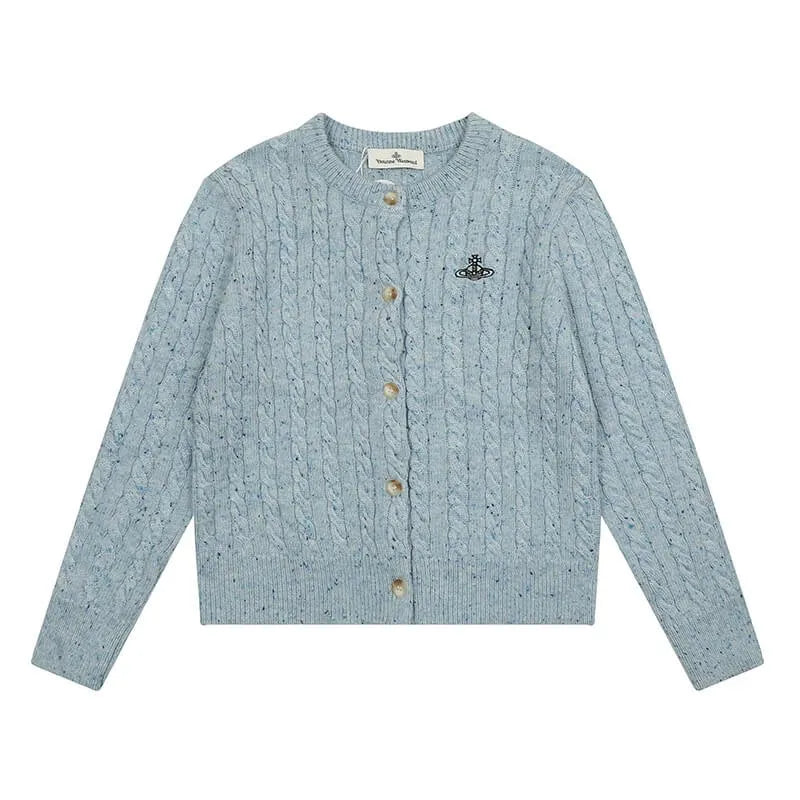 Cable Knit Button-Up Cardigan