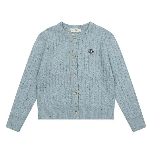 Cable Knit Button-Up Cardigan