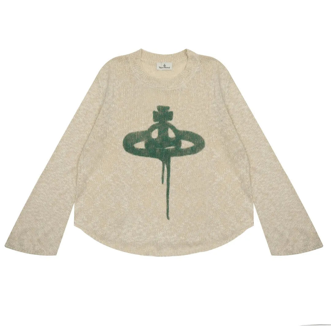 Distressed Knit Long Sleeve Sweater