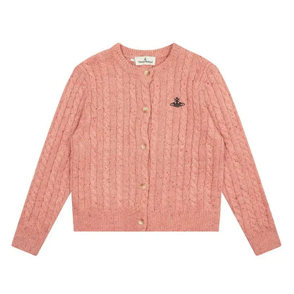 Cable Knit Button-Up Cardigan