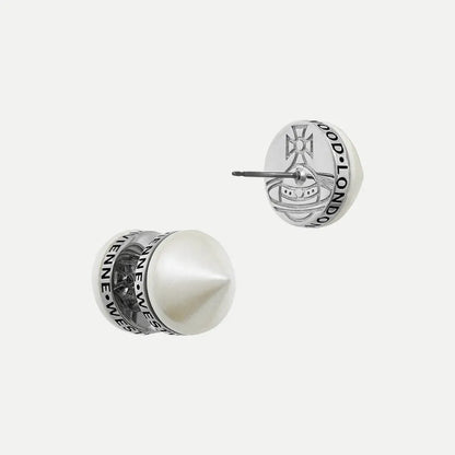 Stud Cone Orb Logo Earrings