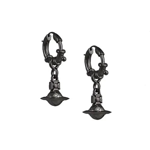 Mini Orb Drop Hoop Earrings