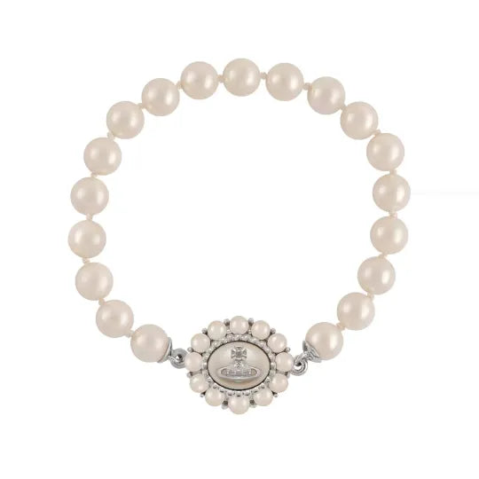 Ornate Pearl Emblem Bracelet