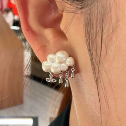 Cloud Raindrop Orb Earrings