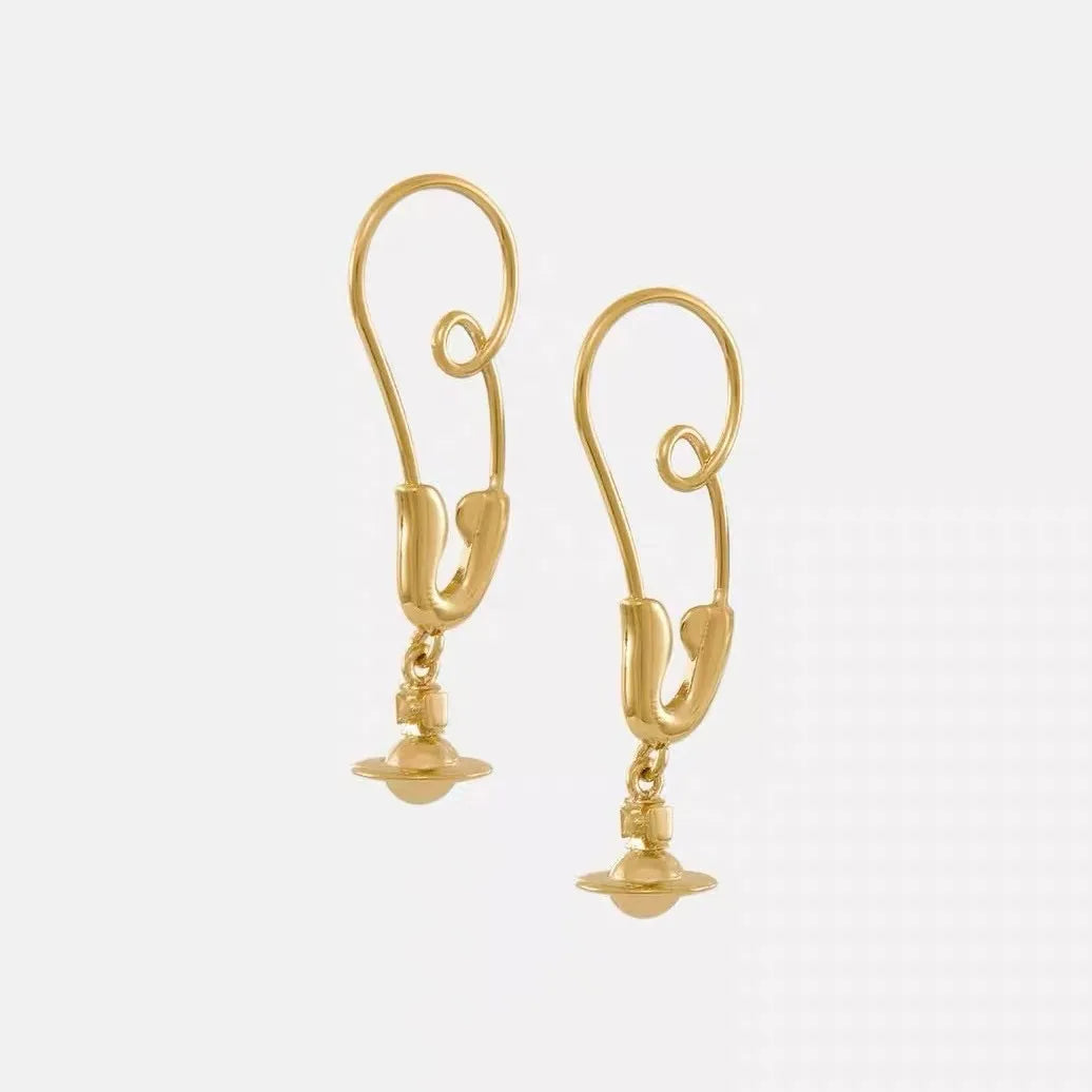 Curved Hook Orb Drop Earrings