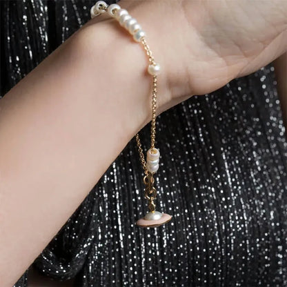 Broken Pearl Orb Charm Bracelet