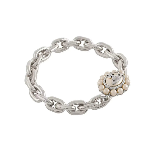 Chunky Pearl Emblem Link Bracelet (with Box)