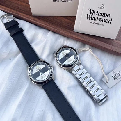 Striped Dial Emblem Watch