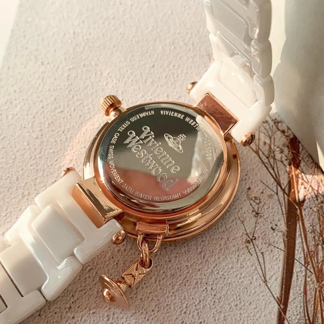 Ceramic Orb Charm Bracelet Watch